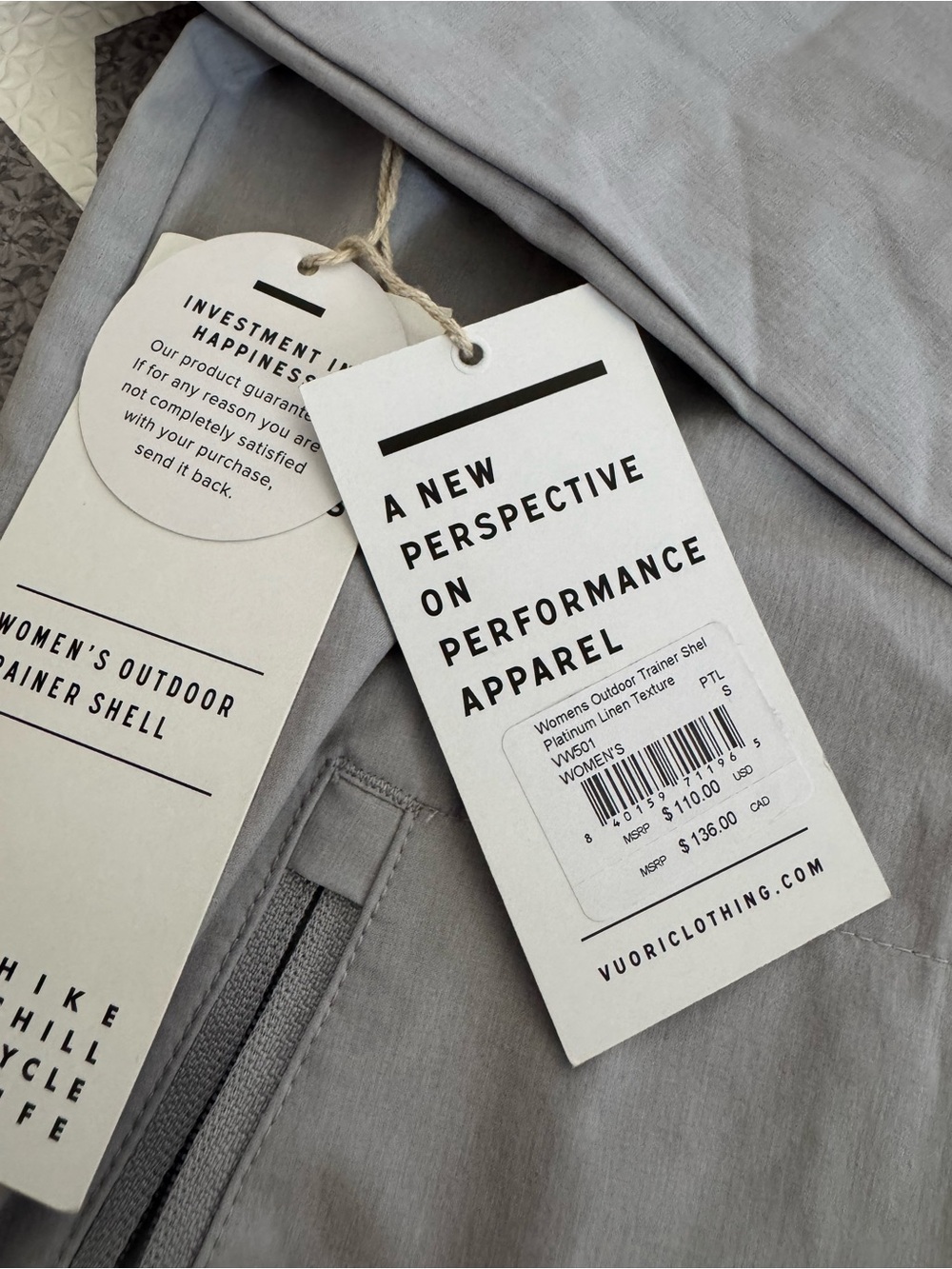 NWT Vuori Light Gray Hooded Jacket - Picture 6 of 6
